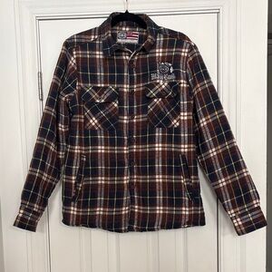 Maui Built Men's Brown Plaid Lightweight Shirt Jacket